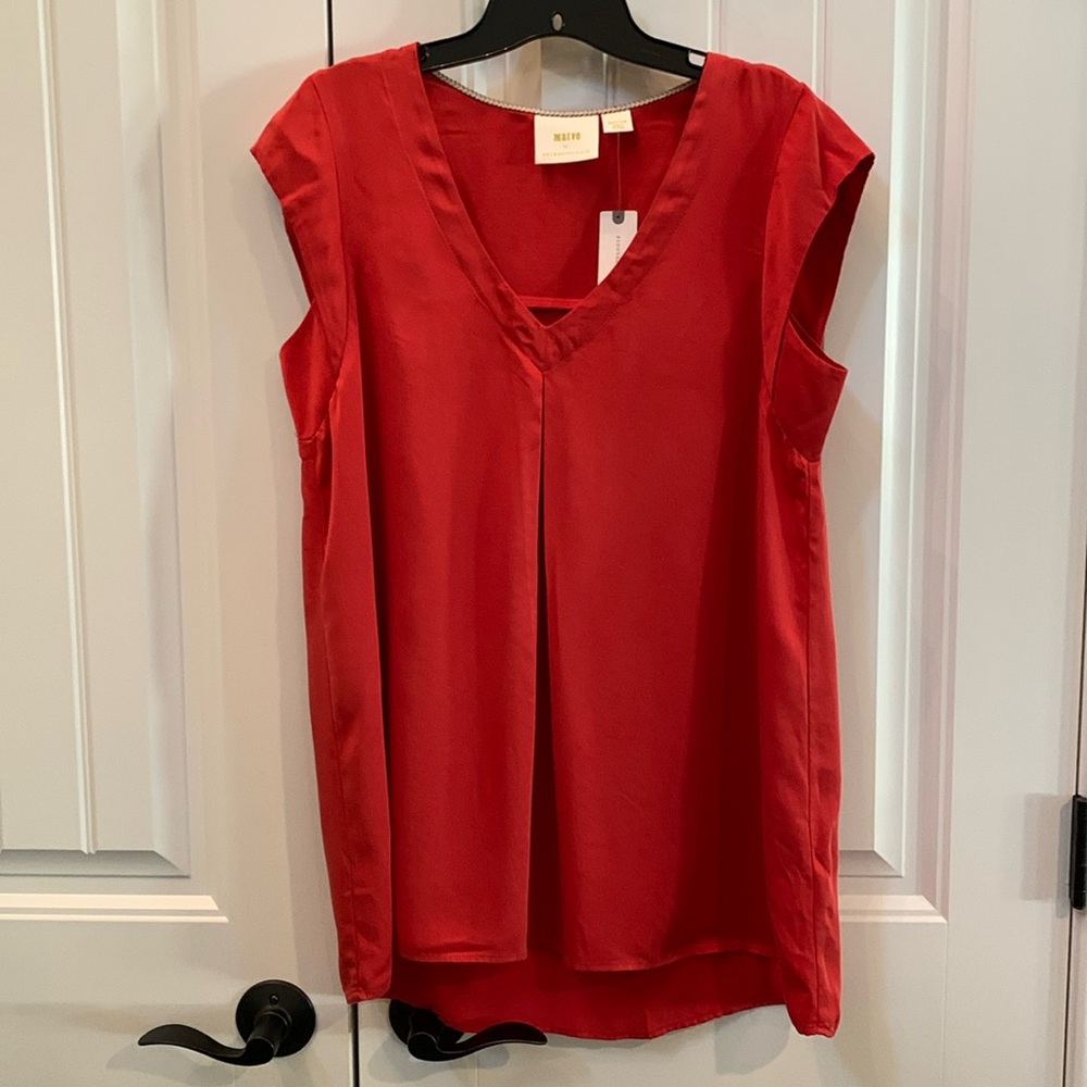 NWT ANTHROPOLOGIE MAEVE Orange Tank Top Blouse M
